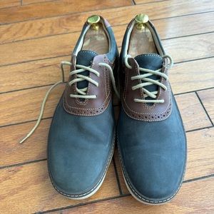 Johnston & Murphy Shoes Mens 10.5 Classic Sheepskin Oxford Blue Suede Leather